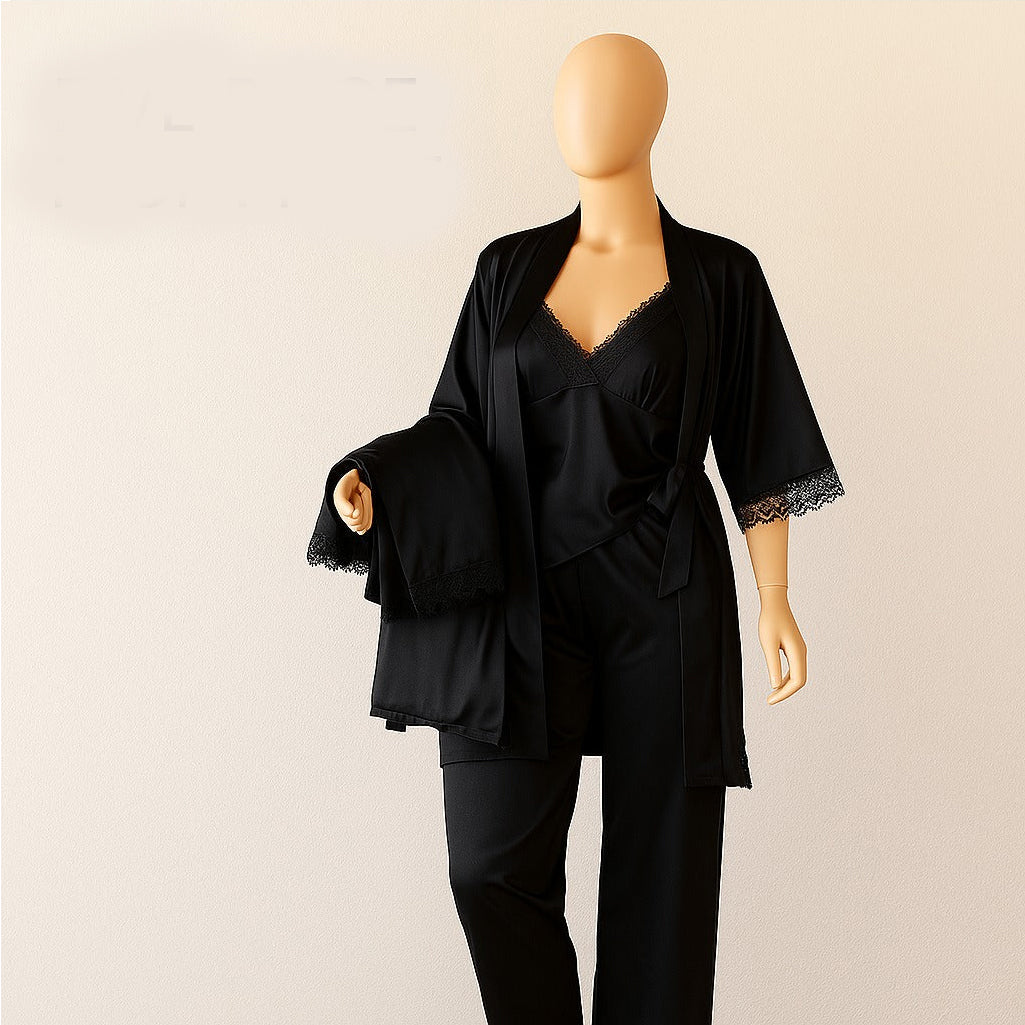 5 Piece Nightwear Black