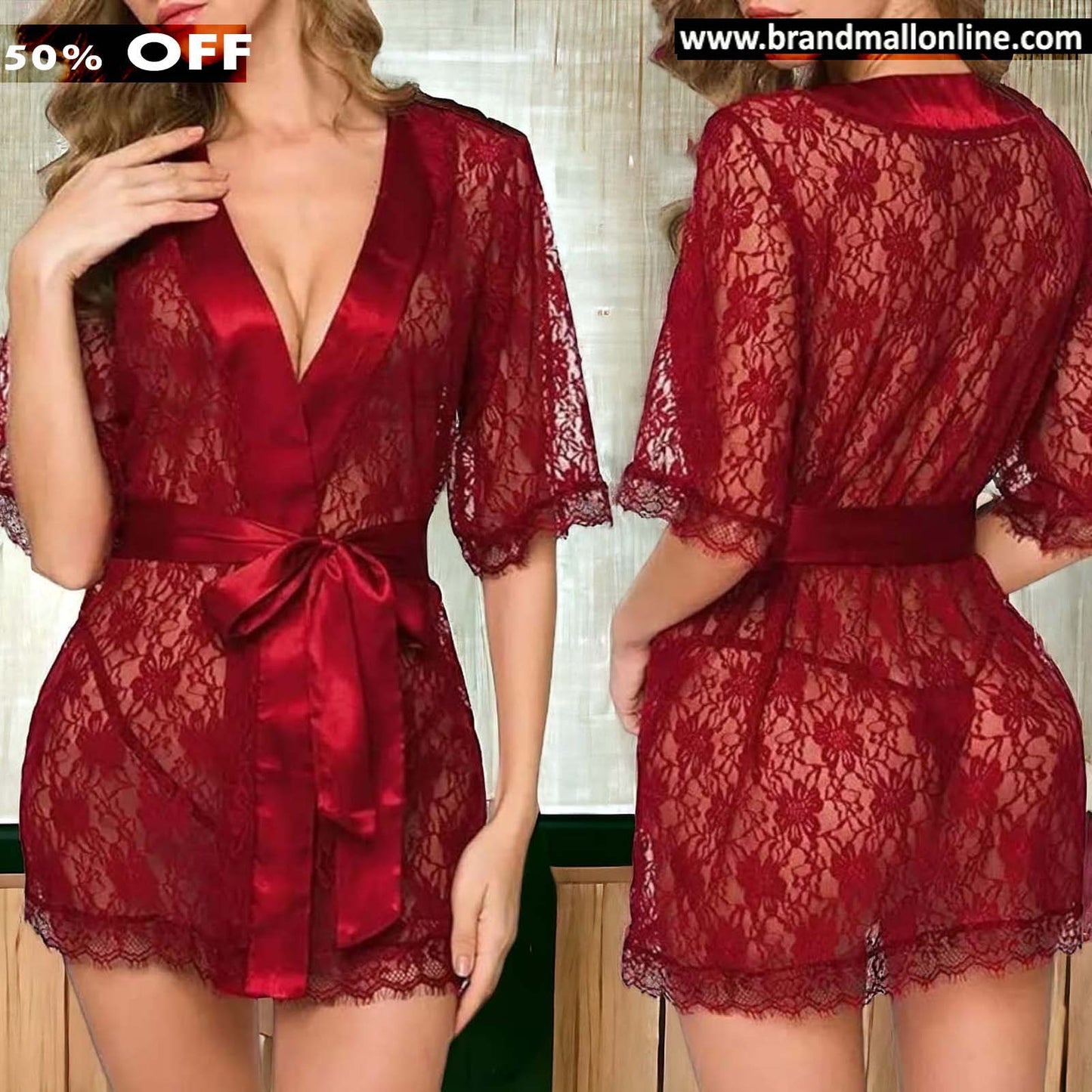 2 pieces Trasparent Gown Penty Nightwear set (Copy)