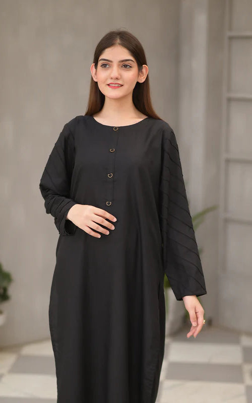 2 piece Black suit (stitched) Code#1015