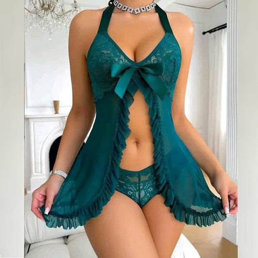 2 Piece Floral Net Night Dress